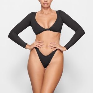 SKIMS SWIM LONG SLEEVE SHRUG in Onyx NEW